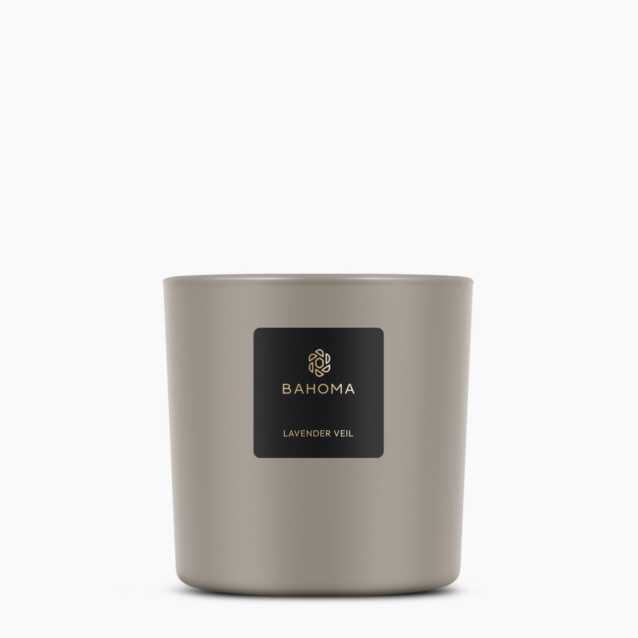 Fragranced-XL-Candle-product-picture-lavender-veil-mocca-transluscent-vessel-mocca-wax-black-label-gold-branding