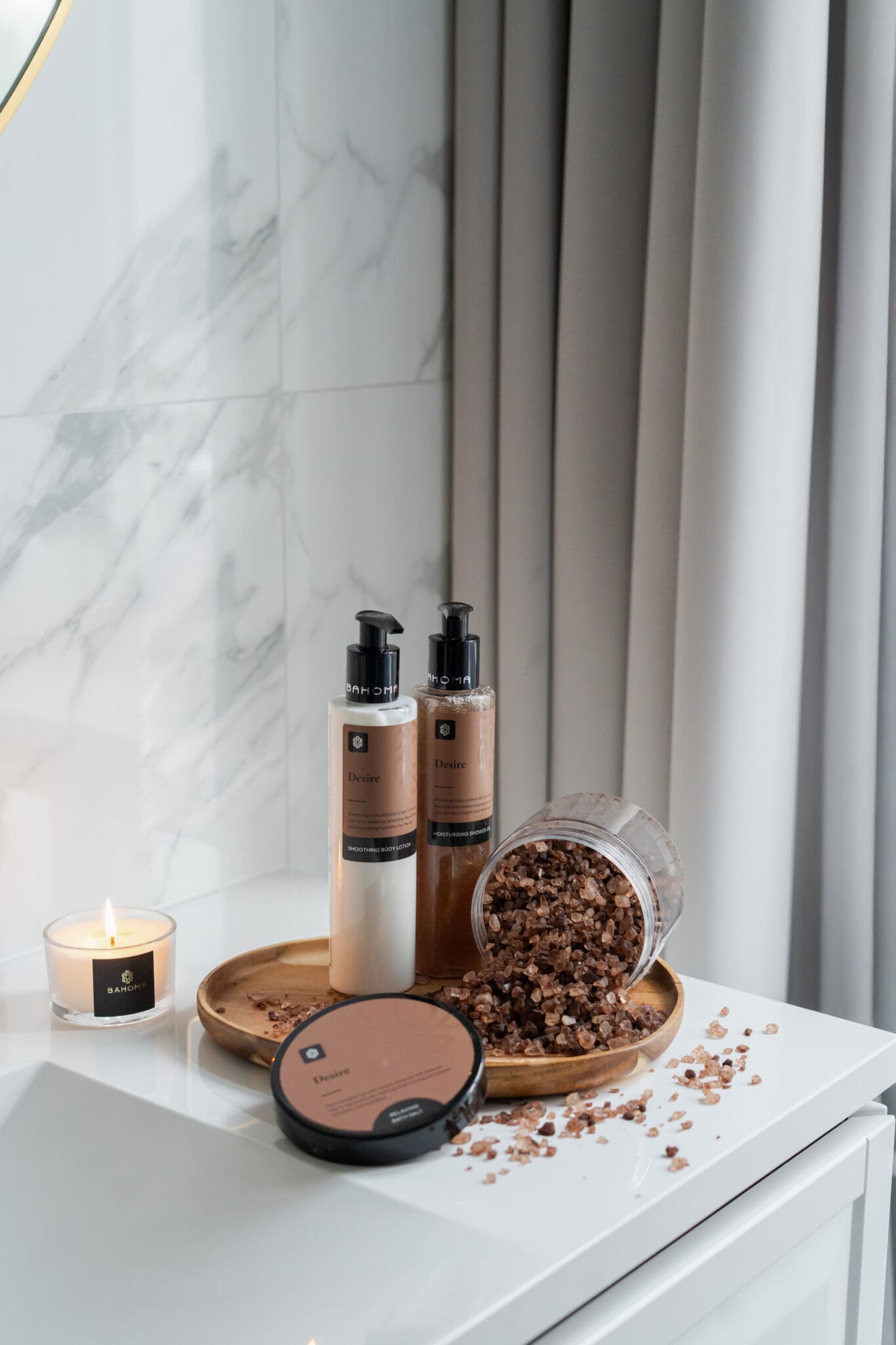 mineral-bath-salts-relaxing-soak-open-jar-desire-with-smoothing-body-lotion-in-bathroom