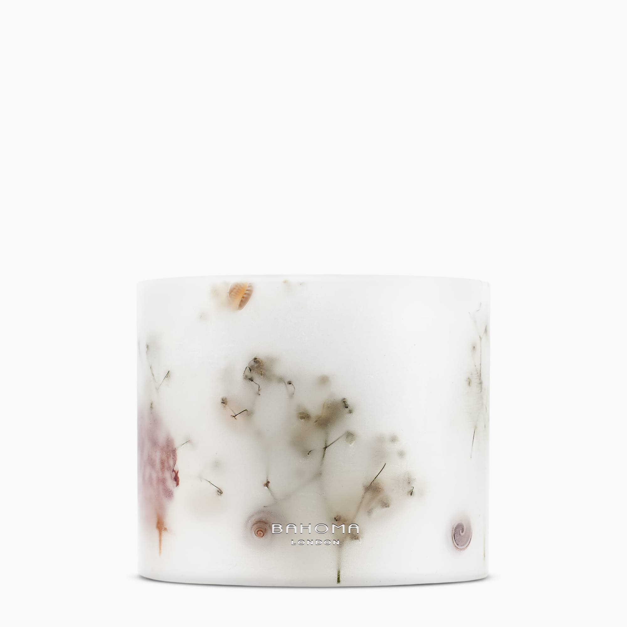 Natural Sand & Sea Scented Grand Pillar Candle with real shells and botanicals