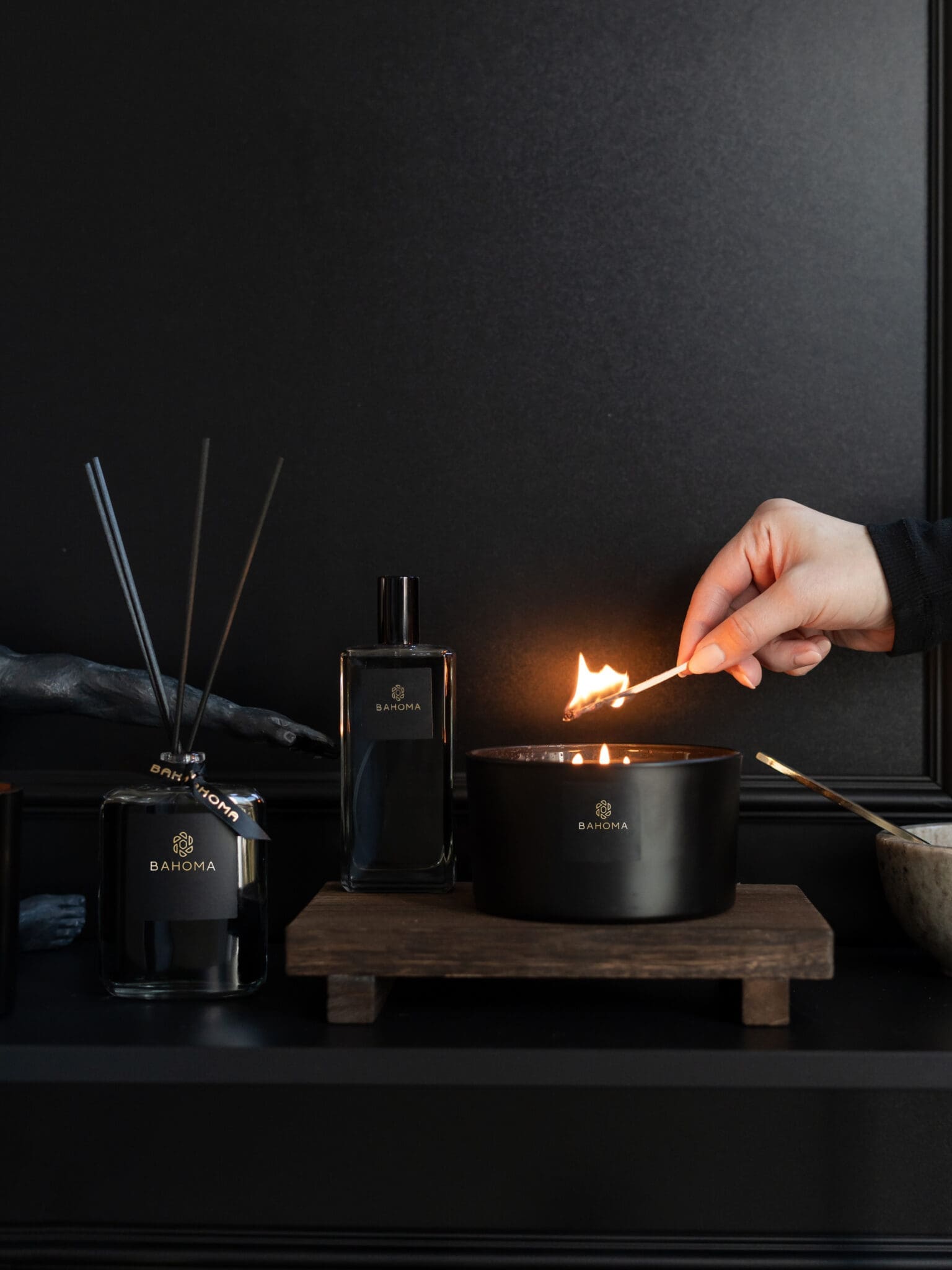 Black Fragranced 3 Wick Candle