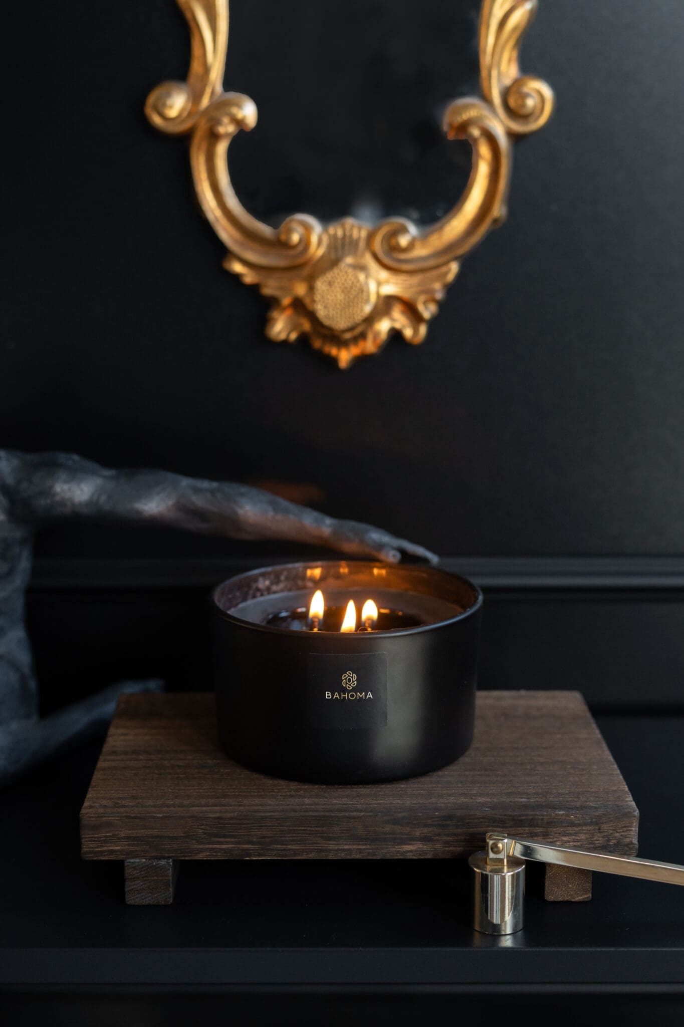 Black Wax Large Fragranced 3 Wick Candle