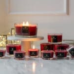 Bahoma Spirit of Christmas candle displayed on marble surface – holiday style
