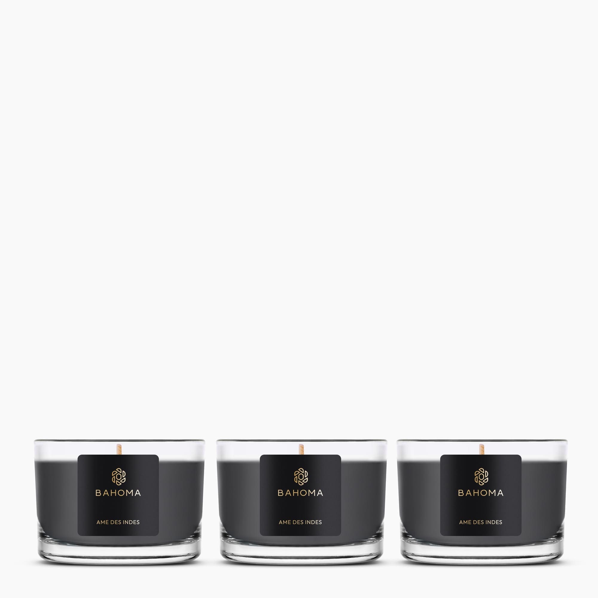 3 x Travel Candles in Gift Box, Obsidian Collection, Black Wax