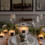 Noel Noel white nine lights mini candles in table setting