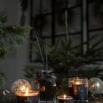 Black wax Silent Night nine lights mini candles in lifestyle environment