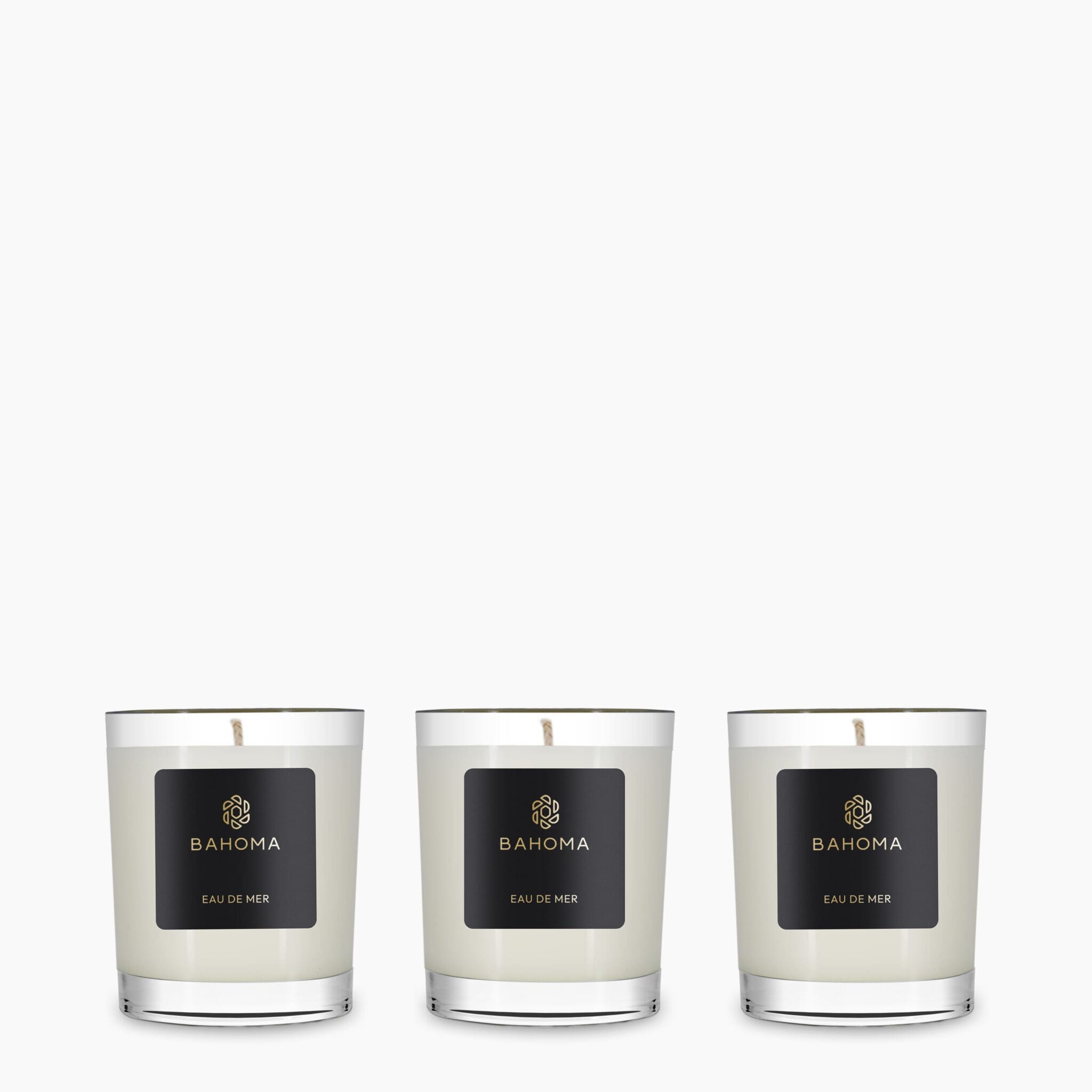 Set 3 x Travel Candle in a box - Eau de Mer - Pearl Collection - front view