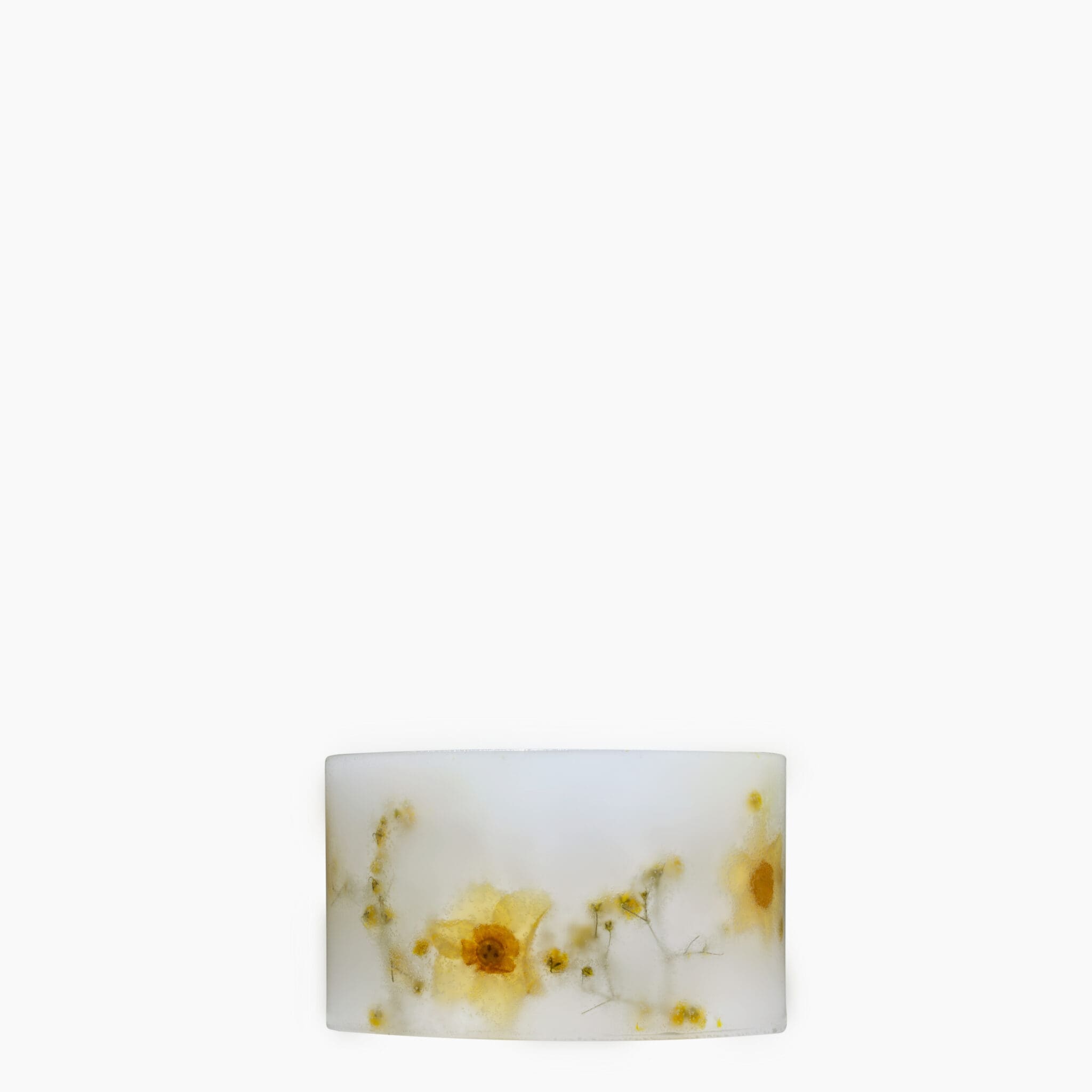 Right profile of the Awakening Scented Small Pillar Candle in the Botanical Collection style.