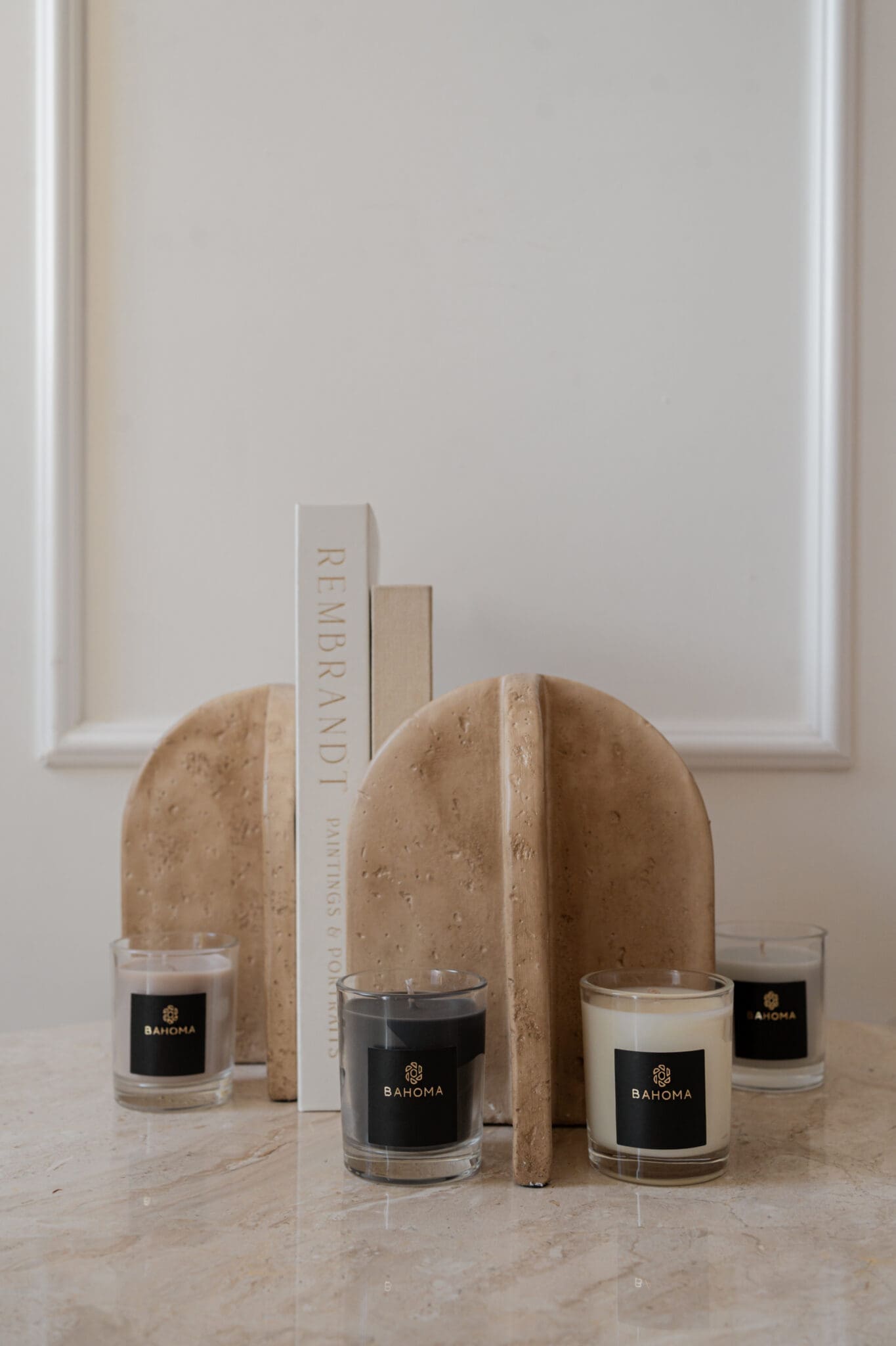 Set 3 x Scented Travel Candle in a box in a lifestyle arrangement