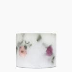 Rear view of Sakura Avenue Scented Grand Pillar Candle showing artisan craftsmanship.