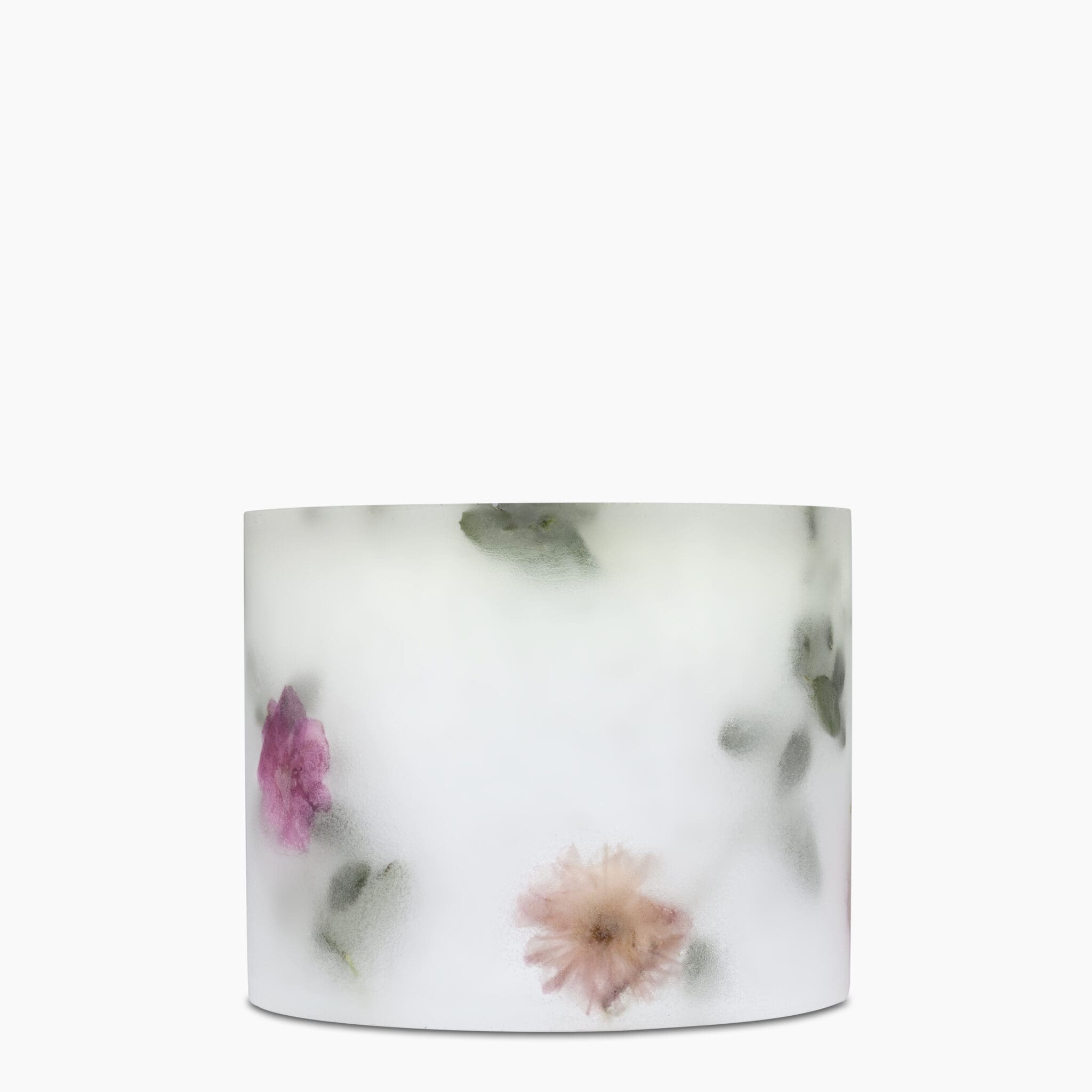 Right profile of Sakura Avenue Scented Grand Pillar Candle from the Botanical Collection.